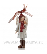 Anjelik v kabátiku s kapucňou 12cm červený