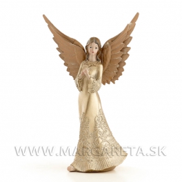 Anjel Zlatý v šatách s ornamentom 21cm