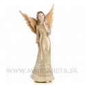Anjel Zlatý v šatách s ornamentom 32cm
