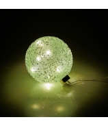 Sklenená svietiaca guľa s námrazou LED záves 12cm