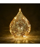 Svietiaca cibuľka so zlatou balotínou LED 15.5cm