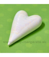 Srdiečko porcelánové rúžová perleť s glazúrou 12x7.5 cm