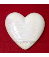Srdiečko porcelánové biela perleť s glazúrou 9x8 cm