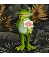Žabiak s kvetom zelený 16cm