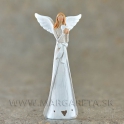 Anjel s mašľou a flisovanou sukňou bielo-krémový 14cm