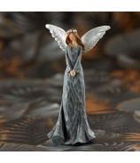 Anjel s čelenkou drevorezba bielo-krémový 16cm