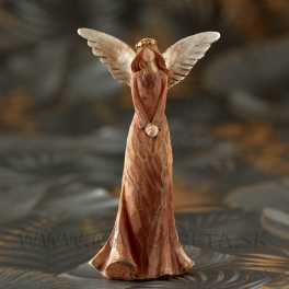 Anjel s čelenkou drevorezba hnedý 16cm