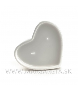 Sviečka srdce porcelánové biele 9cm