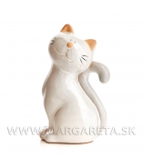Mačka rustikálna porcelánová sivá 17cm