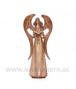 Anjel s knihou ART WINGS hnedo-zlatý 41cm