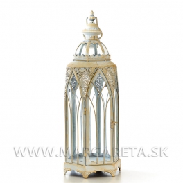 Lampáš veža Gothic 58cm bielo-zlatý