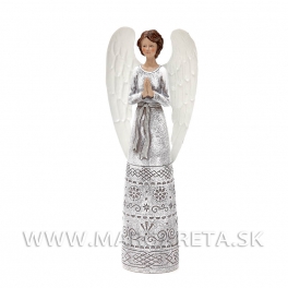 Anjel Čičmany Bielo-sivý 31cm