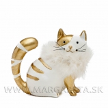 Mačky s golierom bielo - zlat&eacute; p&aacute;r 12,5cm