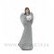 Anjel Talizman so srdcom  22,5cm Grey-White