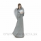 Anjel Talizman so srdcom  22,5cm Grey-White