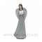 Anjel Talizman so srdcom  22,5cm Grey-White