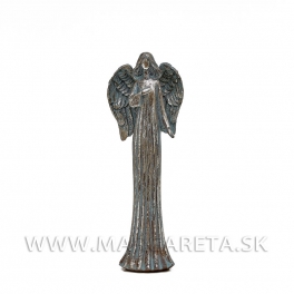 Anjel vr&uacute;bkovan&yacute; s rukou na srdci 31.5cm Titan-Metalic