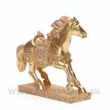 Jazdeck&yacute; k&ocirc;ň s postrojom  27x24 cm Gold