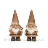 Trpasl&iacute;ci - Z&aacute;hradn&iacute;k s kvietkom a Trpasl&iacute;k s vt&aacute;čikom  21cm Brown - p&aacute;r