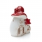 Keramický Domček na sviečku - hubky s glazovanou strechou 16 cm Red-White