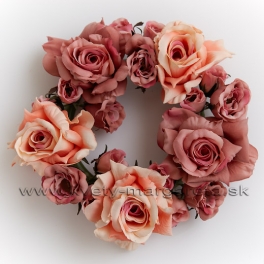 Venček Romantic ruže Salmon Old pink-zľava 30%