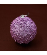 Vianočná guľa lupienky rúžová 10cm 3ks - výpredaj 50%