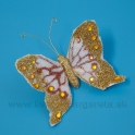 Motýľ s kryštálmi štipec zlatý