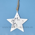 Hviezda s ornamentom obojstranná biela 10cm