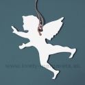 Letiaci anjel - profil biely 22cm