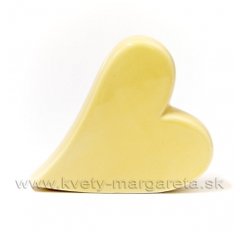Srdce Valentín keramické 12cm - Vanilkové
