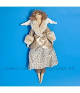 Anjelik bábika Dolly v béžovom kožúšku  s kožušinkou - 50%