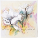 Obraz Biele Magnólie olej na plátne 60x60 cm ručne maľovaný zľava  - 40%