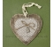Srdce ploché s kovovým macíkom na vankúšiku 12cm Káro