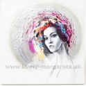 Obraz Femme fatale Magenta olej na plátne 60x60 cm zľava  - 40%