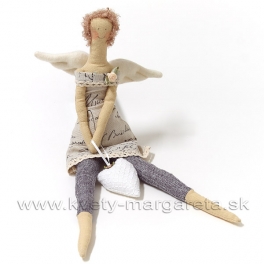 Anjelik bábika DOLY na posadenie v šatách so srdcom béžová - výpredaj 50%
