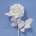 Ruža VELVET rozvitá biely zamat veľká 60cm zľava  - 30%