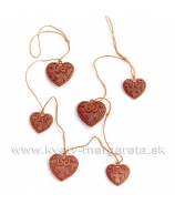 Srdcia plechové 6cm perforované Rusty 6ks 