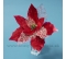 Vianočná ruža Poinsecia dýhové listy metalizované červená 25cm