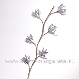 Vetva penové ružice x6 kvetov sivo-fialový 90cm