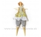 Anjelik bábika Dolly v šatách s mašľou žlto-fialová