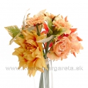 Jesenné Dálie s ružami a mini gerberami žlto-oranžová 28cm