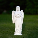 Anjel s vencom stojaci biely cement 33cm
